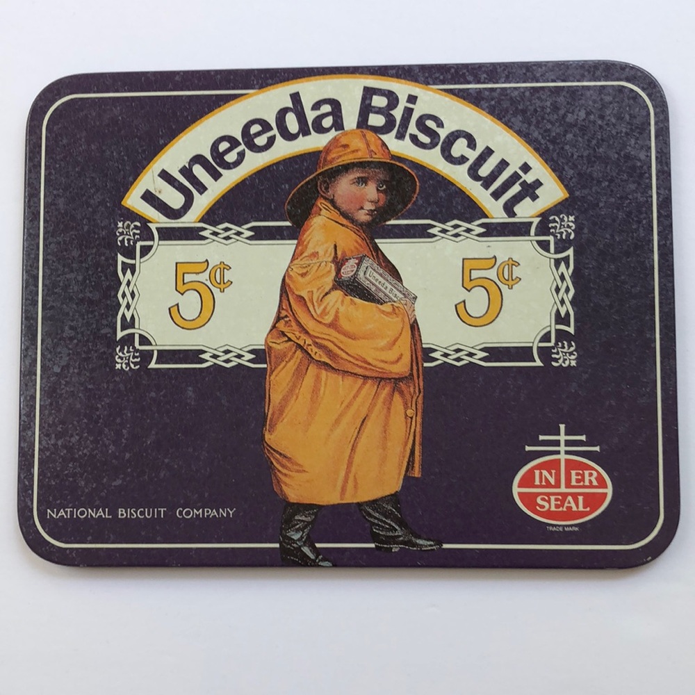 Bristolware Uneeda Biscuit National Biscuit Tin Sign Vintage